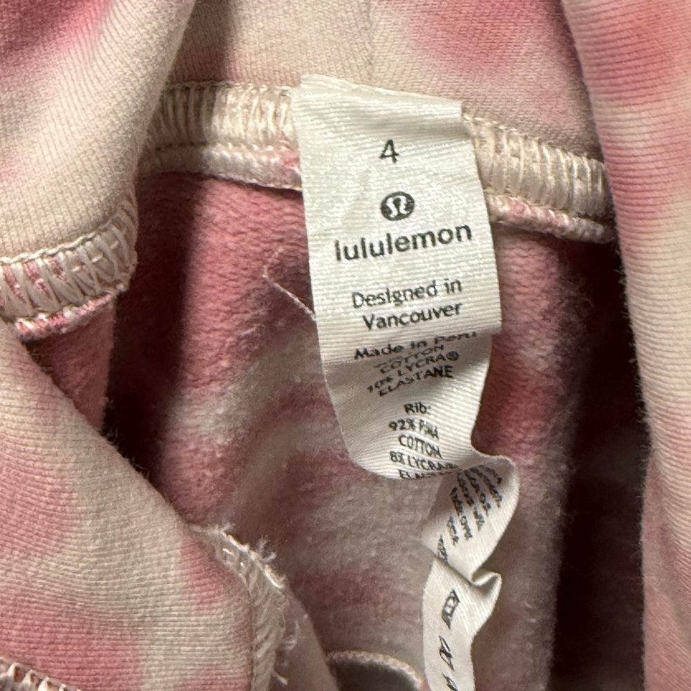Lululemon All Yours Hoodie Tie Dye *Fleece Marmoleado Tie Dye Brier Rose Size 4 - Picture 7 of 7